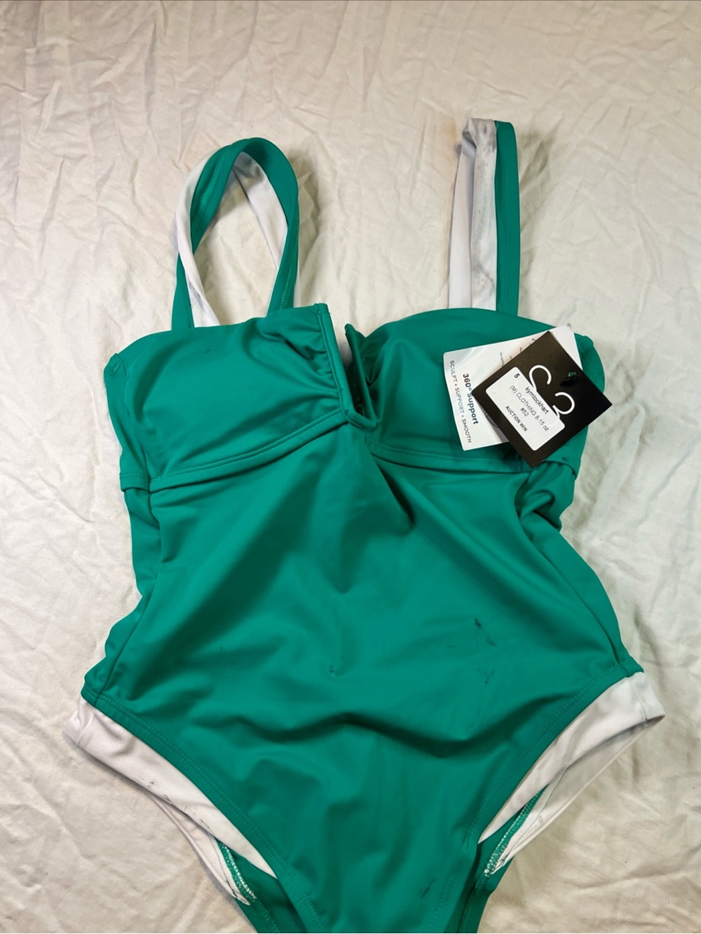 Girls One-Piece Swimsuit in Teal with Built-In Support